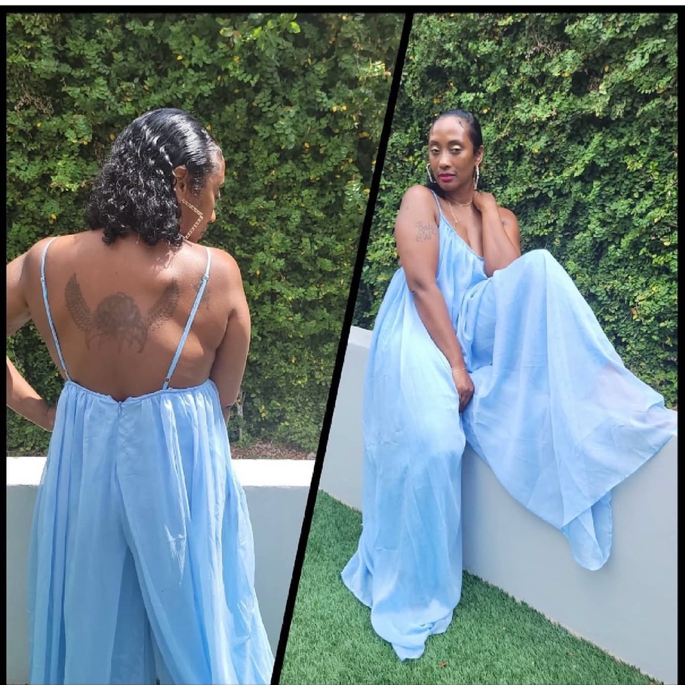 Light Blue Flowing Jumpsuit & Romper